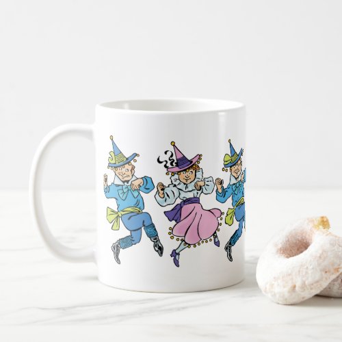 Vintage Wizard of Oz Cute Dancing Munchkins Coffee Mug