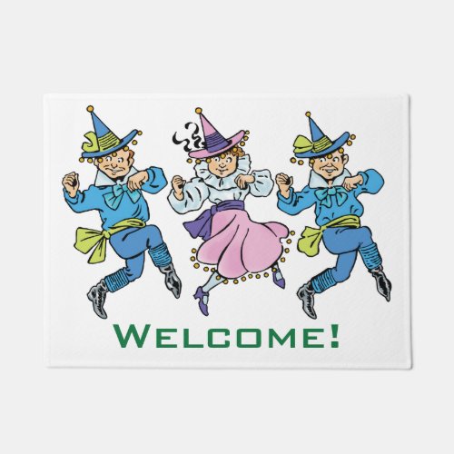 Vintage Wizard of Oz Cute Dancing Munchkins Doormat