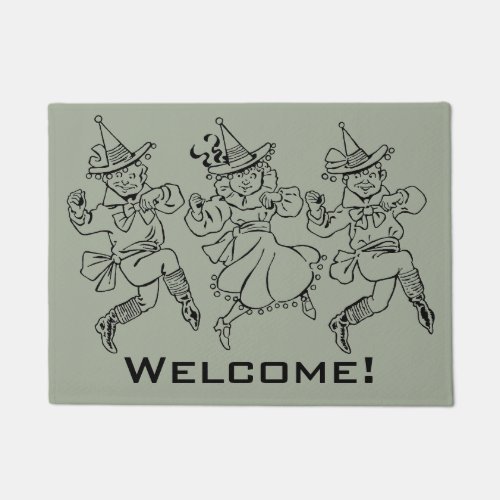 Vintage Wizard of Oz Cute Dancing Munchkins Doormat