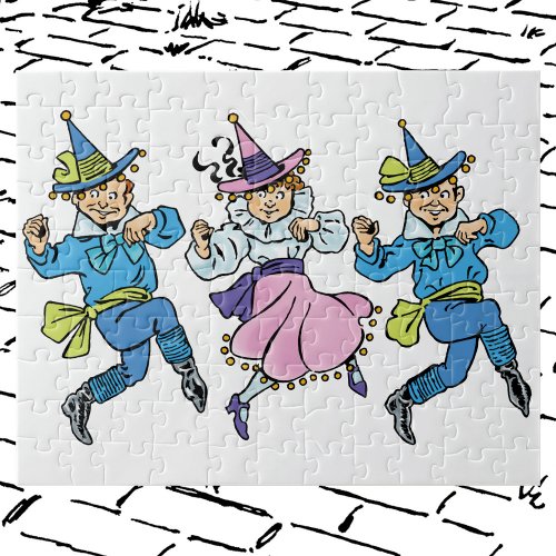 Vintage Wizard of Oz Cute Dancing Munchkins Jigsaw Puzzle