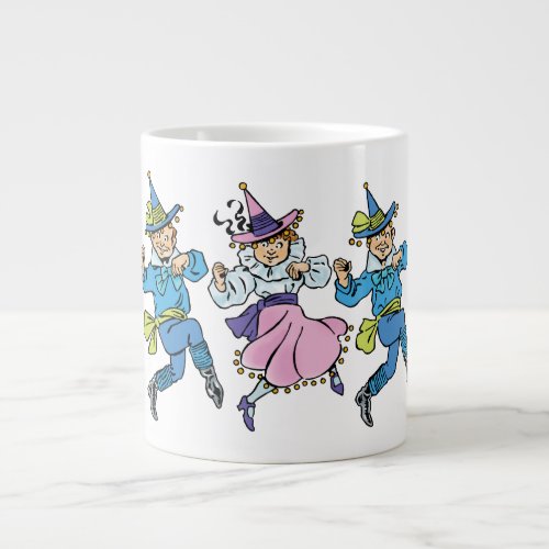 Vintage Wizard of Oz Cute Dancing Munchkins Large Coffee Mug