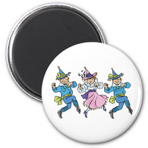 Vintage Wizard of Oz Cute Dancing Munchkins Magnet