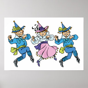 Vintage Wizard of Oz, Cute Dancing Munchkins! Poster