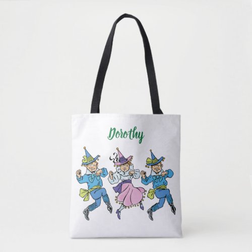 Vintage Wizard of Oz Cute Dancing Munchkins Tote Bag