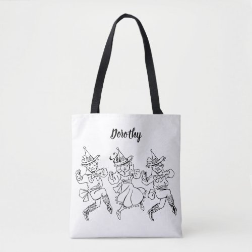 Vintage Wizard of Oz Cute Dancing Munchkins Tote Bag