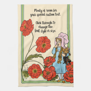 Vintage Wizard of Oz, Dorothy  and Toto Kitchen Towel