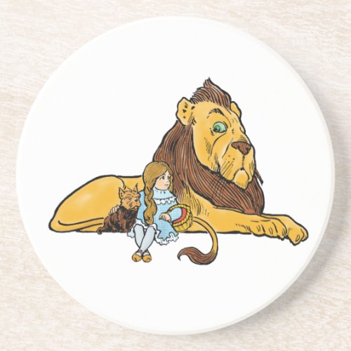 Vintage Wizard of Oz Dorothy and Toto with Lion Drink Coaster