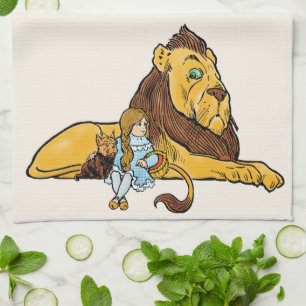 Vintage Wizard of Oz, Dorothy and Toto with Lion Kitchen Towel