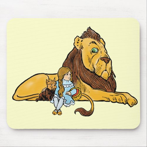 Vintage Wizard of Oz Dorothy and Toto with Lion Mouse Pad