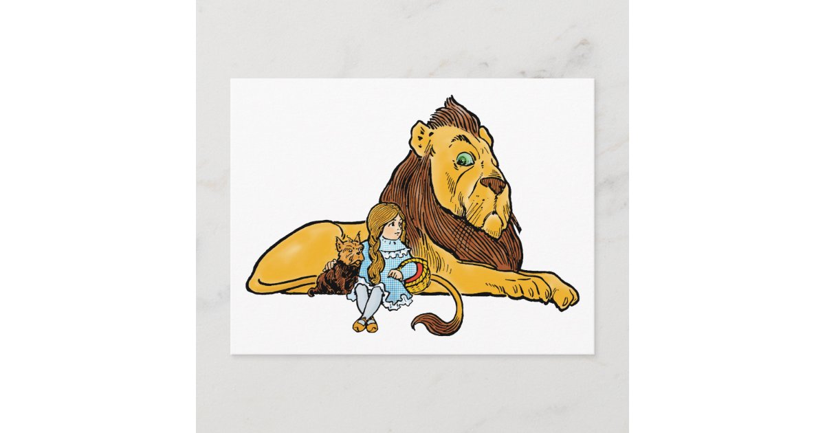 Vintage Wizard Of Oz Dorothy And Toto With Lion Postcard Zazzle Vintage Wizard Of Oz Dorothy And Toto With Lion Postcard Zazzle