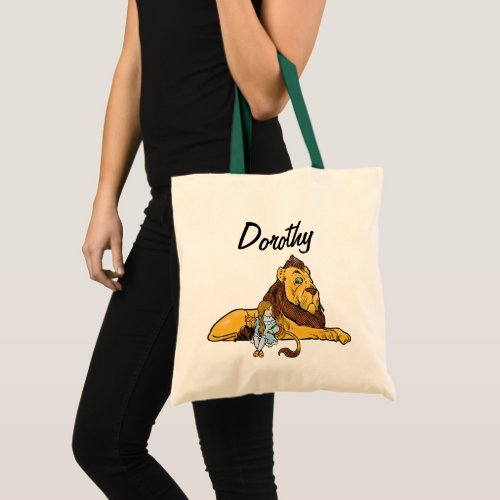Vintage Wizard of Oz Dorothy and Toto with Lion Tote Bag