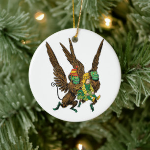 Vintage Wizard of Oz, Dorothy, Evil Flying Monkeys Ceramic Ornament