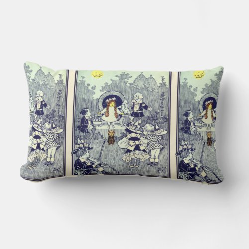 Vintage Wizard of Oz Dorothy Meets the Munchkins Lumbar Pillow