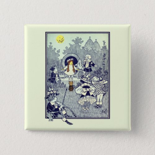 Vintage Wizard of Oz Dorothy Meets the Munchkins Pinback Button