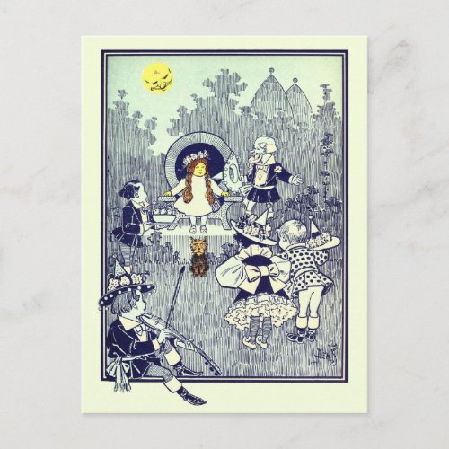 Vintage Wizard of Oz Dorothy Meets the Munchkins Postcard