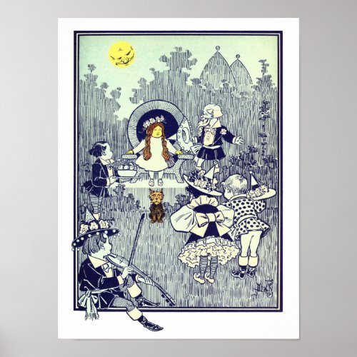 Vintage Wizard of Oz Dorothy Meets the Munchkins Poster