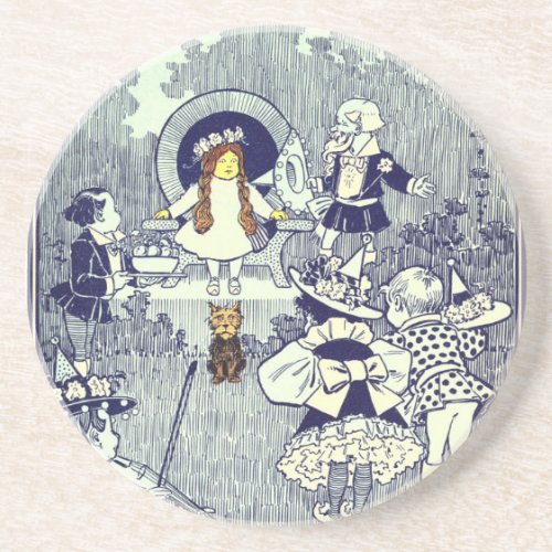 Vintage Wizard of Oz Dorothy Meets the Munchkins Sandstone Coaster