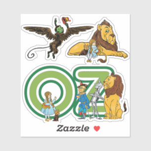 Vintage Wizard of Oz, Dorothy, Monkey and Lion Sticker