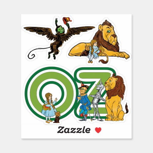 Vintage Wizard of Oz Dorothy Monkey and Lion Sticker