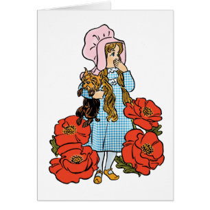 Vintage Wizard of Oz, Dorothy, Red Poppy Flowers
