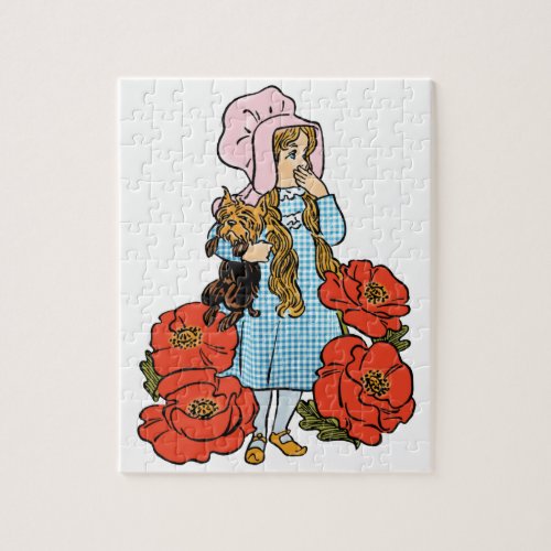 Vintage Wizard of Oz Dorothy Red Poppy Flowers Jigsaw Puzzle