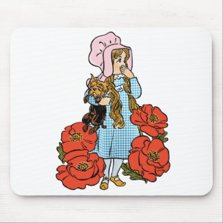 Vintage Wizard of Oz, Dorothy, Red Poppy Flowers Mouse Pad