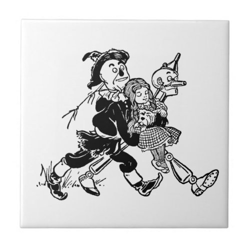 Vintage Wizard of Oz Dorothy Sleeping with Poppies Ceramic Tile