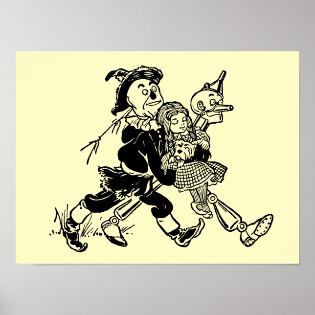 Vintage Wizard of Oz Dorothy Sleeping with Poppies Poster (Front)