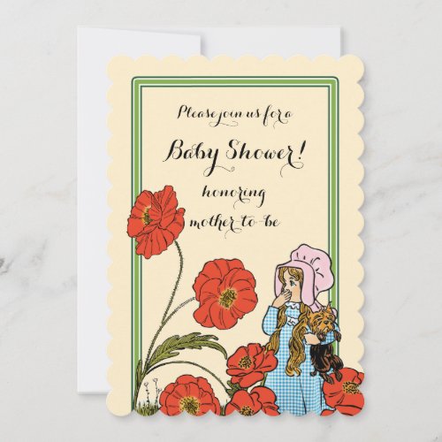 Vintage Wizard of Oz Dorothy Toto Baby Shower Invitation