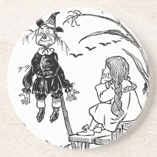Vintage Wizard of Oz, Dorothy Toto Meet Scarecrow Drink Coaster