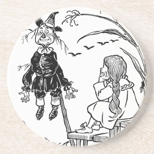 Vintage Wizard of Oz Dorothy Toto Meet Scarecrow Drink Coaster