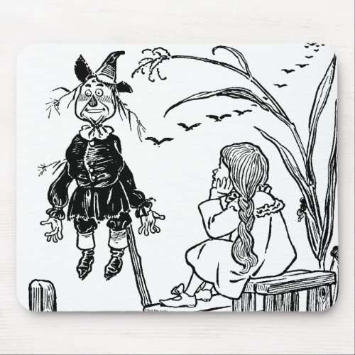 Vintage Wizard of Oz Dorothy Toto Meet Scarecrow Mouse Pad