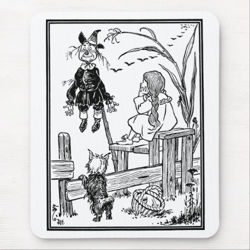 Vintage Wizard of Oz Dorothy Toto Meet Scarecrow Mouse Pad