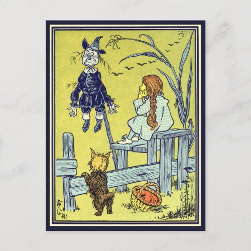 Vintage Wizard of Oz Dorothy Toto Meet Scarecrow Postcard