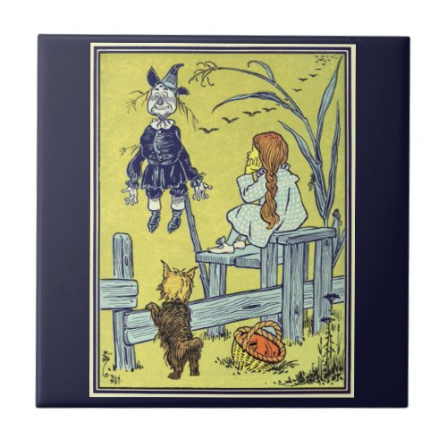 Vintage Wizard of Oz Dorothy Toto Meet Scarecrow Tile