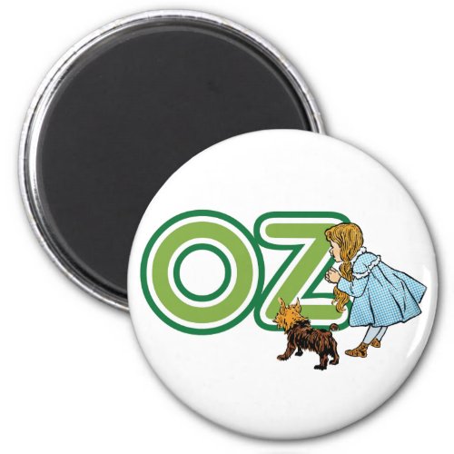 Vintage Wizard of Oz Dorothy Toto with BIG Letters Magnet