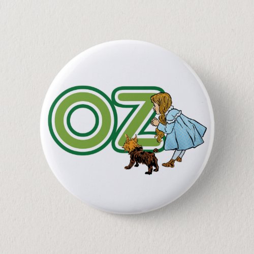 Vintage Wizard of Oz Dorothy Toto with BIG Letters Pinback Button