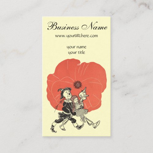 Vintage Wizard of Oz Dorothy with Poppy Flowers Business Card