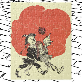Vintage Wizard Of Oz  Dorothy With Poppy Flowers Jigsaw Puzzle by YesterdayCafe at Zazzle