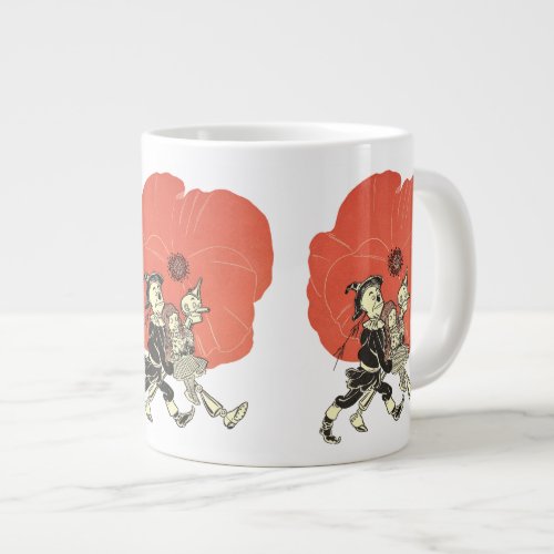 Vintage Wizard of Oz Dorothy with Poppy Flowers Large Coffee Mug