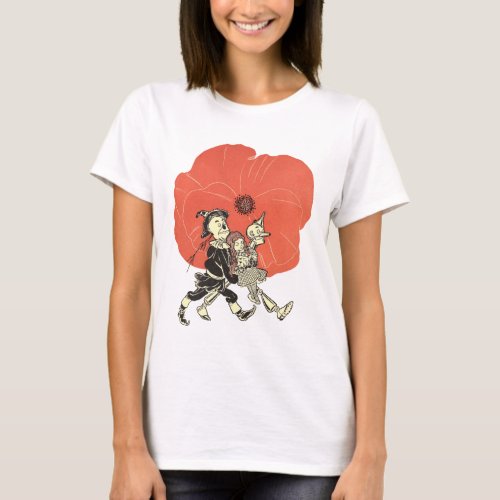 Vintage Wizard of Oz Dorothy with Poppy Flowers T_Shirt