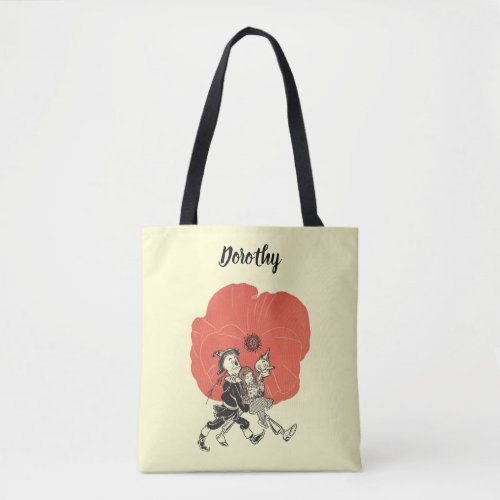 Vintage Wizard of Oz Dorothy with Poppy Flowers Tote Bag