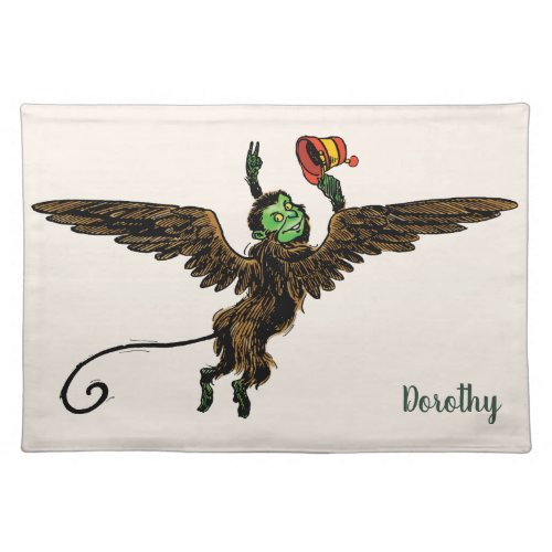 Vintage Wizard of Oz Evil Flying Monkey Cloth Placemat