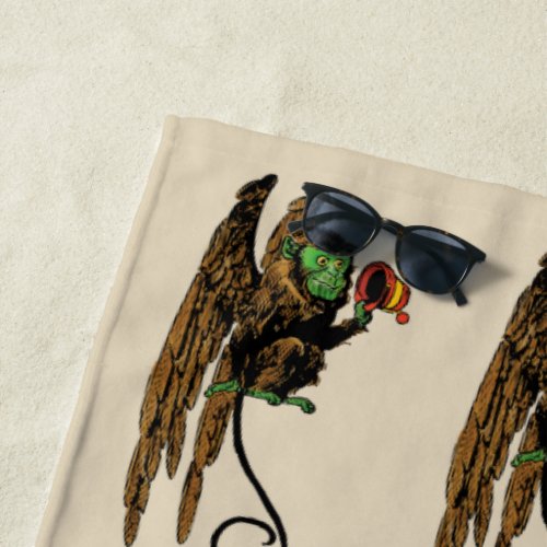 Vintage Wizard of Oz Evil Flying Monkey Hat Beach Towel