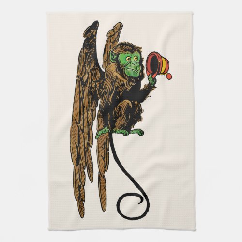 Vintage Wizard of Oz Evil Flying Monkey Hat Kitchen Towel
