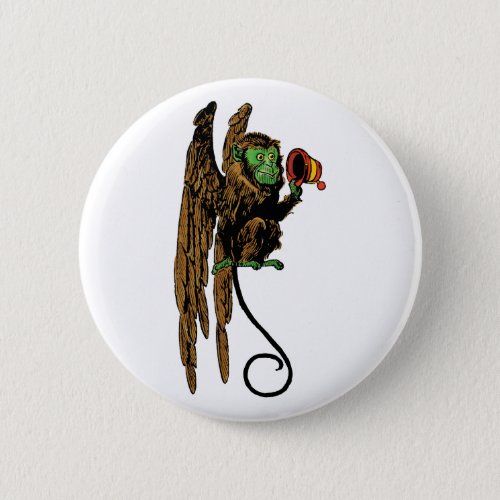 Vintage Wizard of Oz Evil Flying Monkey Hat Pinback Button