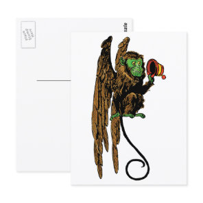 Vintage Wizard of Oz, Evil Flying Monkey Hat Postcard