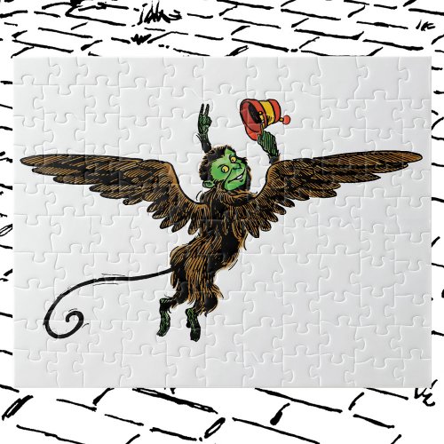Vintage Wizard of Oz Evil Flying Monkey Jigsaw Puzzle