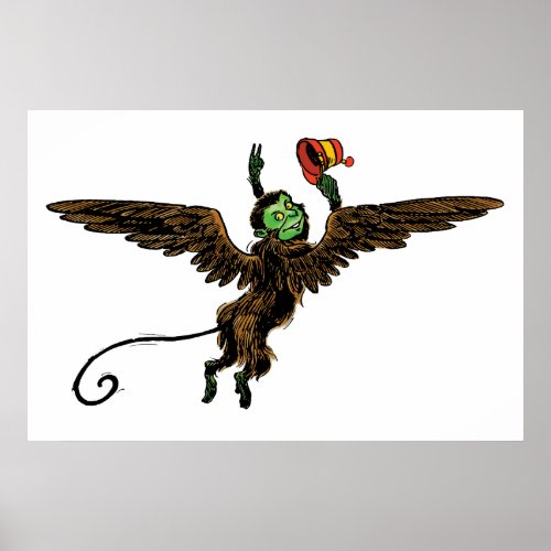 Vintage Wizard of Oz Evil Flying Monkey Poster
