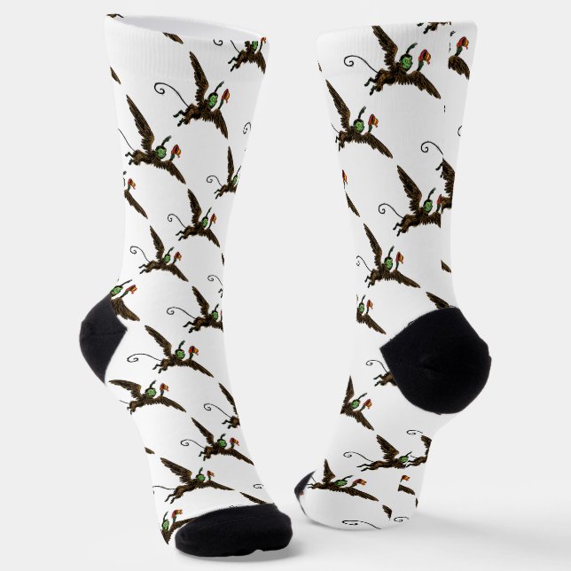 Vintage Wizard of Oz, Evil Flying Monkey Socks (Angled)